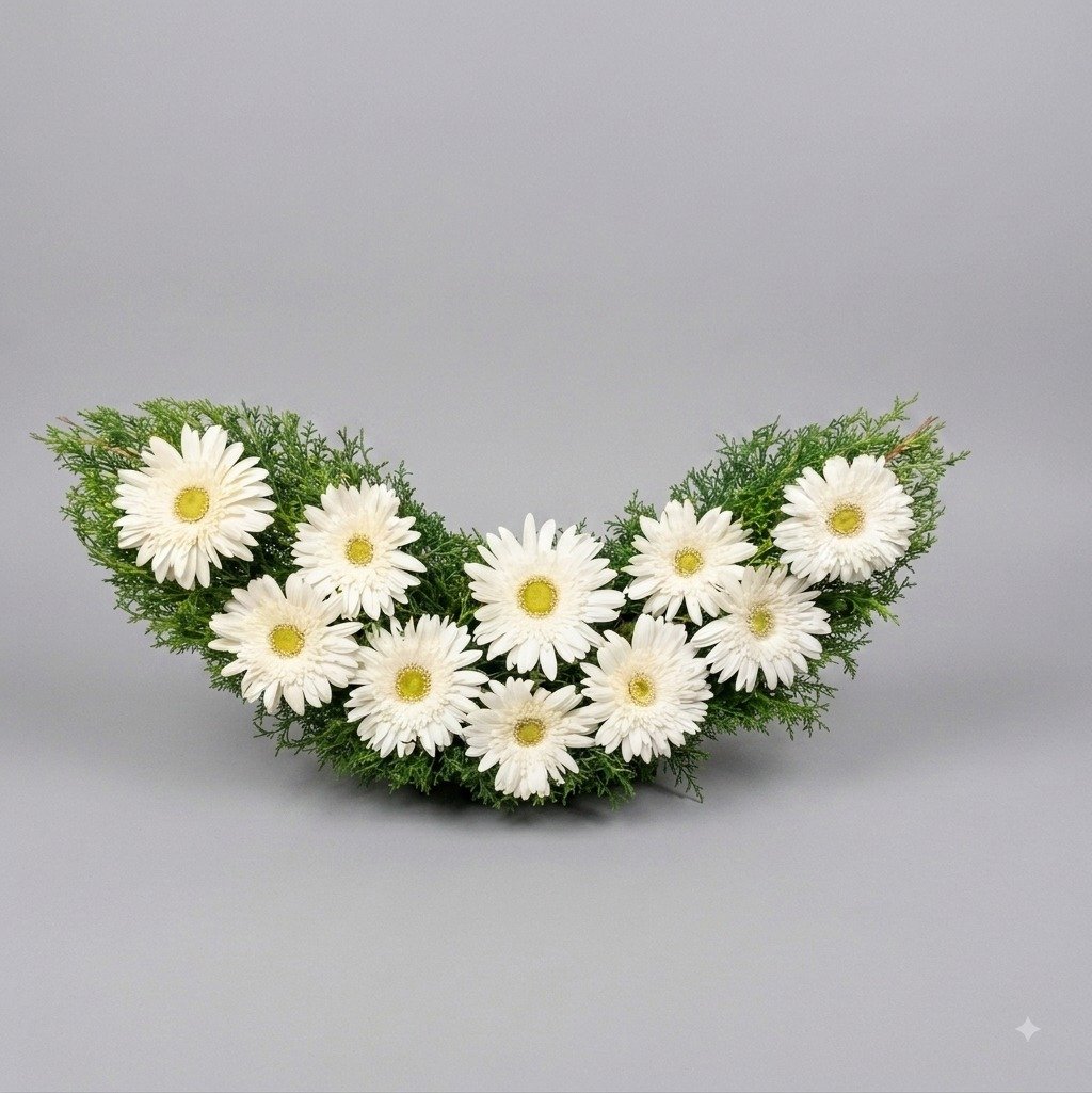 Gerbera Flower Vase Boat Shape